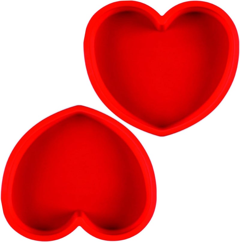 SV Silicone Cake Pans for Baking, heart shaped Cake Molds, Non-stick silicone bakeware sets for chocolate cakes,brownies,cheesecakes, 2 packs - Image 1